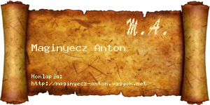 Maginyecz Anton névjegykártya